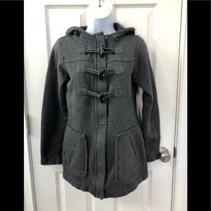 Kensie Girl Knit Zip Up Hooded Jacket Grey Medium